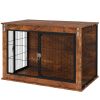 PawHut 39" Dog Crate Furniture with Flip-up Top Opening, 2 Doors, Dog Kennel Furniture for Large Dogs, Rustic Brown