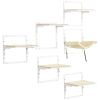 PawHut Modern Cat Wall Shelves 6PCs Steel Climbing Shelf Set Adjustable Height Activity Center with Platform Cream