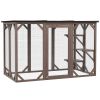 PawHut Spacious Wooden Outdoor Cat Enclosure Catio with 3 Platforms Weather-Resistant 71 x 32 x 44 Brown