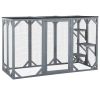PawHut 71"x32" Wooden Outdoor Cat House, Grey, Large Catio with 3 Platforms, Asphalt Roof Indoor Pet Enclosures