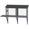 PawHut Wooden Cat Catio, Outdoor Cat Enclosure Window Perch with Jumping Platform, for Safely Enjoying Outdoor Sights, Gray