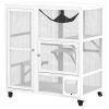 PawHut Cat House, Indoor Cat Enclosure on Wheels with Openable Top, 39", White