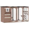 PawHut Large Outdoor Cat House for 3 Kitties, Multi-Level Design with Big Hiding Areas 2 Stories & Multiple Platforms Cat Condo