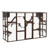 PawHut Coffee Catio Window Box: Outdoor Enclosure with Shelves for Multiple Cats