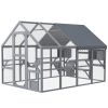 PawHut Outdoor Cat Enclosure with Condos, Canopy, Suspension Bridges, Platforms & Multiple Doors for 3-6 Cats, Gray