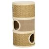 PawHut 28" Multi-Level Cat Condo with Sisal Scratching Pad 3 Story Hideaway for Cats Brown