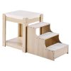 Pet Bunk Bed with Stairs Dog/Cat Window Perch for Bedside Indoor Use