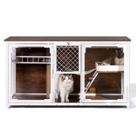 Multi-Functional Wooden Cat Villa TV Stand â€“ Stylish Cat House & Entertainment Center