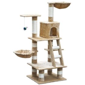 Cat Tree 48" Beige Plush