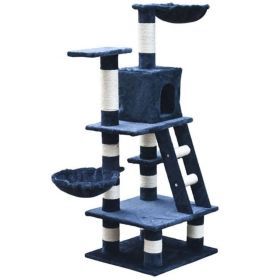 Cat Tree 48" Dark Blue Plush