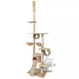 Cat Tree Scratching Post 87" - 94" 1 Condo Beige