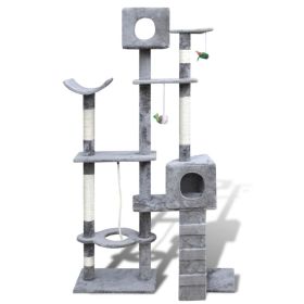 Cat Tree Cat Scratching Post 69 inch 2 Condos Gray