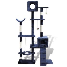 Cat Tree Cat Scratching Post 69 inch 2 Condos Dark Blue