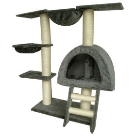 Cat Tree 41" Gray Plush
