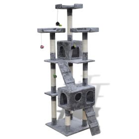 Cat Tree Cat Scratching Post 67 inch 2 Condos Gray
