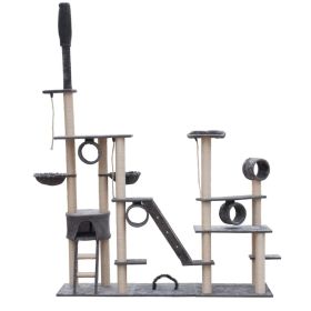 Cat Tree Deluxe 90" - 102" Gray Plush