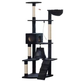 Cat Play Tree 75.2 inch Dark Blue Plush
