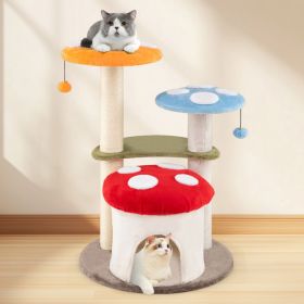 1PC 35 Inch Tall Cat Tower with Sisal Scratching Posts Cat Condo and Padded Platforms