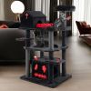 1PC Gothic Cat Tree 49 Inch Tall Cat Tower 6-Tier Cat Activity Center with Coffin Bed