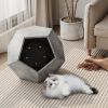 25.98"Modern Pet Furniture Cat Carrier Side Table, Sofa Side Table, Planter MDF Multifunctional Furniture, Cement Gray