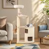 60 Inches Tall Cat Tree with 2-Story Condo and Sisal Scratching Posts