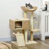 PawHut Cat Tree Tower for Indoor Cats with Scratching Posts Condo Beige