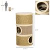PawHut 28" Multi-Level Cat Condo with Sisal Scratching Pad 3 Story Hideaway for Cats Brown