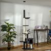 PawHut Giant Cat Extravaganza: 110" Floor-to-Ceiling Climbing Toy with Hammock, Scratching Post, Dark Grey