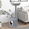 42 Inch Cat Tower with Curved Metal Supporting Frame for Large and Small Cats