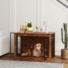 PawHut 39" Dog Crate Furniture with Flip-up Top Opening, 2 Doors, Dog Kennel Furniture for Large Dogs, Rustic Brown