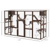 PawHut Coffee Catio Window Box: Outdoor Enclosure with Shelves for Multiple Cats