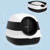 PawHut Cat Litter Box with Lid, Covered Litter Box w/High Sides, Two-Way Entrance Kitty Litter Box, Foldable, Easy Clean, White and Black