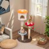 1PC Cute Mushroom Cat Tree with Sisal Scratching Posts Top Condo and Padded Platforms