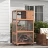 PawHut Catio, Outdoor Cat Enclosure House on Wheels with Hammock, Orange