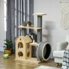 PawHut Cat Tree with Scratching Posts Double-Layer House for Indoor Cats Natural