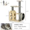 PawHut Cat Tree with Scratching Posts Double-Layer House for Indoor Cats Natural