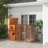 PawHut Large Outdoor Cat House for 3 Kitties, Multi-Level Design with Big Hiding Areas, 2 Stories & Multiple Platforms Cat Condo, Orange