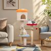 1PC Cute Mushroom Cat Tree with Sisal Scratching Posts Top Condo and Padded Platforms