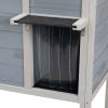 Outdoor Insulated Cat House, Wood Pet House w/ High Legs, Doors, Openable Roof, Weatherproof, Cat Animal Shelter for Winter, Gray
