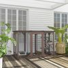 PawHut Spacious Wooden Outdoor Cat Enclosure Catio with 3 Platforms Weather-Resistant 71 x 32 x 44 Brown