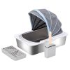 005007HSMSP-ZDDP Stainless Steel Cat Litter Box with Lid, Extra Large Metal Litter Box for big cats