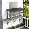 PawHut Wooden Cat Catio, Outdoor Cat Enclosure Window Perch with Jumping Platform, for Safely Enjoying Outdoor Sights, Gray