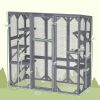 PawHut Large Wooden Catio Outdoor with 6 Jumping Platforms, Sunshine Panel Roof, for 1-3 Cats, 59" x 28" x 60", Gray