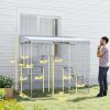 PawHut 79" Galvanized Steel Large Catio with Waterproof Canopy, Sleeping Box, Jumping Platforms, for 1-3 Kittens, Silver