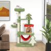 Cute Christmas Cat Tree with Sisal Scratching Posts and Gift Box Shaped Condo