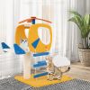 1PC Indoor Small Aviation-themed Cat Tree Cat Tower with Helicopter Top Perch