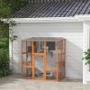 PawHut Cat Catio Outside Cat Enclosure with Scratching Posts, Weather Protection Roof for 1-2 Kitties, Orange