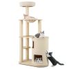 60 Inches Tall Cat Tree with 2-Story Condo and Sisal Scratching Posts