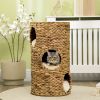 PawHut Cat Condo Tower 3 Story Indoor Kitty House with Removable Cushions Beige
