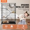VEVOR Catio, 4-Tier Large Cat Cages Indoor, Detachable Metal Playpen Enclosure with 360Â° Rotating Casters, with 3 Ladders and a Hammock for 1-3 Cats
